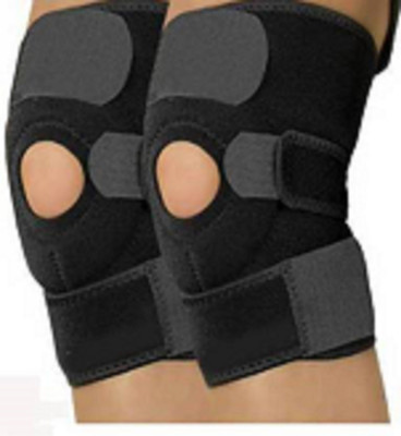 domnikyas Hinged Open Patella Stabilizer Knee Brace for Arthritis, Pain Relief [Pair] Knee Support(Black)