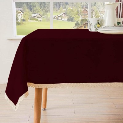 SHIVA1341 Solid 8 Seater Table Cover(Maroon, Cotton)