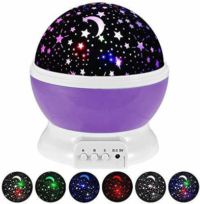 Fitaza Star Master Rotating 360 Degree Moon Night Light Lamp Projector Night Lamp(20 cm, Multicolor)