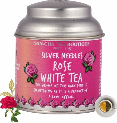 SANCHA Rose White Tea| 25g Loose Leaf Tea| Worlds Healthiest Tea| Glowing Skin Rose White Tea Tin(25 g)