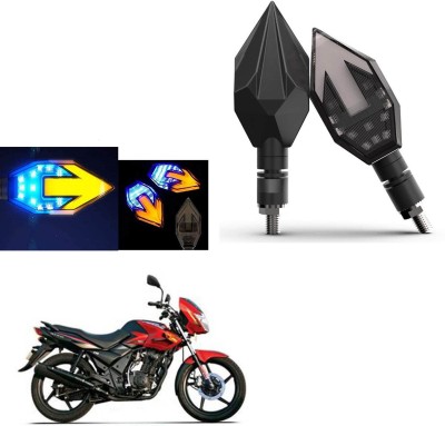 COMICAL Front, Rear LED Indicator Light for TVS Flame DS125(Blue, Yellow)