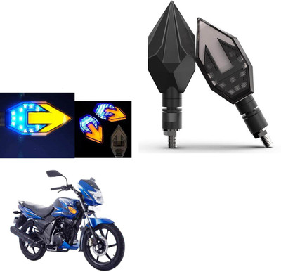 COMICAL Front, Rear LED Indicator Light for TVS Flame SR125(Blue, Yellow)