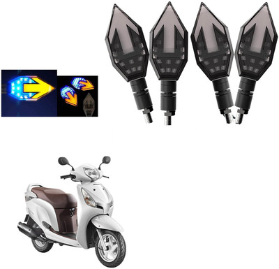 COMICAL Front, Rear LED Indicator Light for Universal For Bike Aviator(Blue, Yellow)
