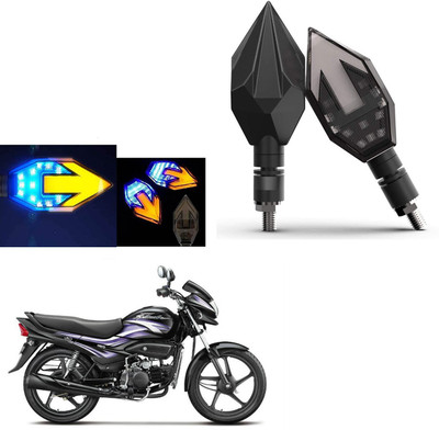 COMICAL Front, Rear LED Indicator Light for Hero Super Splendor(Blue, Yellow)