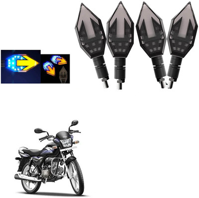 COMICAL Front, Rear LED Indicator Light for Hero Splendor Pro(Blue, Yellow)