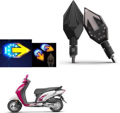 COMICAL Front, Rear LED Indicator Light for Honda Activa i(Blue, Yellow)