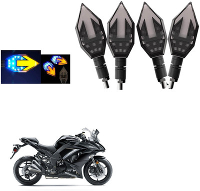 COMICAL Front, Rear LED Indicator Light for Kawasaki Universal For Bike(Blue, Yellow)