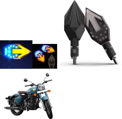 COMICAL Front, Rear LED Indicator Light for Royal Enfield Universal For Bike(Blue, Yellow)