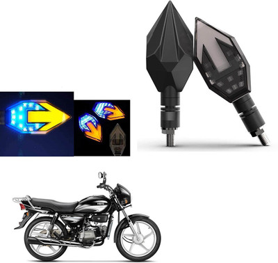 COMICAL Front, Rear LED Indicator Light for Hero Splendor Plus(Blue, Yellow)