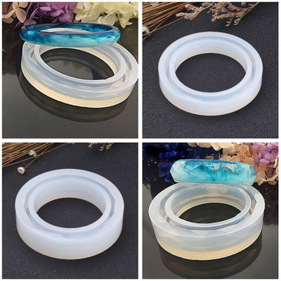 Ditya Crafts Silicon Resin Casting Mould for Bangle Bracelt Jewelry Making Mold Diamond Shaped Surface Set of 4 (2 Bangles 2 cm and 2 Bangle 1 cm width)