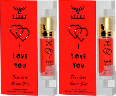 Acort Pack of 2 – I LOVE YOU - Long lasting Concentrated Roll on Perfume - Attar Perfume Floral Attar(Fruity)