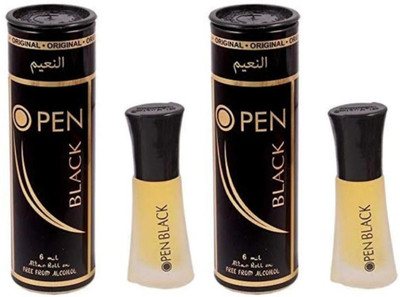 Al-Nuaim Combo of 2 Open Black Long Lasting Perfume for Men Women,6ML Floral Attar(Natural)