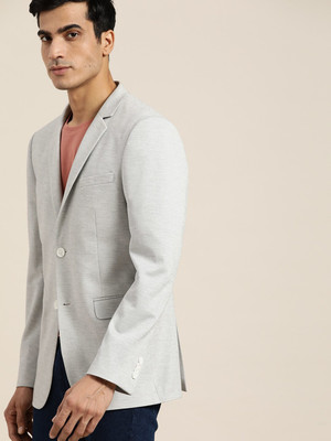 INVICTUS Solid Single Breasted Casual Men Blazer(Grey)