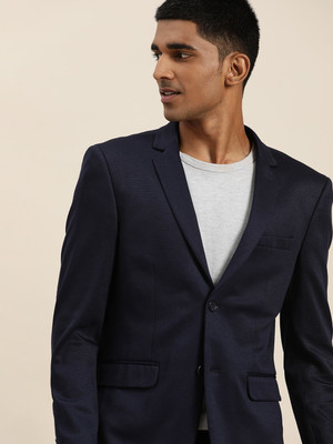 INVICTUS Self Design Single Breasted Casual Men Blazer(Blue)