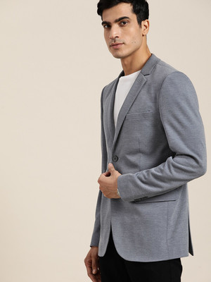 INVICTUS Self Design Single Breasted Casual Men Blazer(Grey)