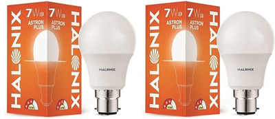 HALONIX 7 W Basic Round B22 LED Bulb(White, Pack of 2)