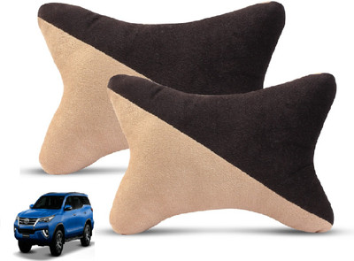 MOCKHE Black, Beige Velvet Car Pillow Cushion for Toyota(Rectangular, Pack of 2)
