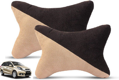 MOCKHE Black, Beige Velvet Car Pillow Cushion for Honda(Rectangular, Pack of 2)