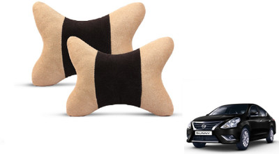 MOCKHE Black, Beige Velvet Car Pillow Cushion for Tata(Rectangular, Pack of 2)