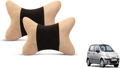 MOCKHE Black, Beige Velvet Car Pillow Cushion for Tata(Rectangular, Pack of 2)