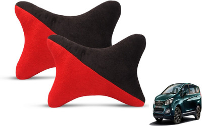 MOCKHE Black, Red Velvet Car Pillow Cushion for Mahindra(Rectangular, Pack of 2)