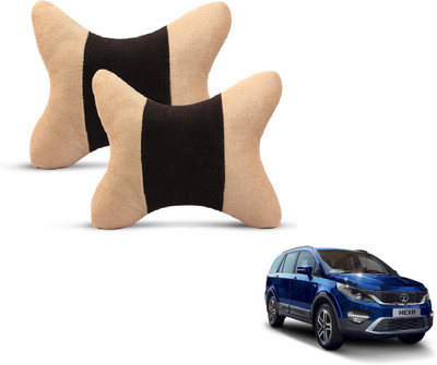 MOCKHE Black, Beige Velvet Car Pillow Cushion for Tata(Rectangular, Pack of 2)