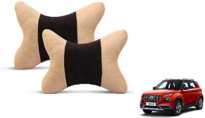 MOCKHE Black, Beige Velvet Car Pillow Cushion for Volkswagen(Rectangular, Pack of 2)