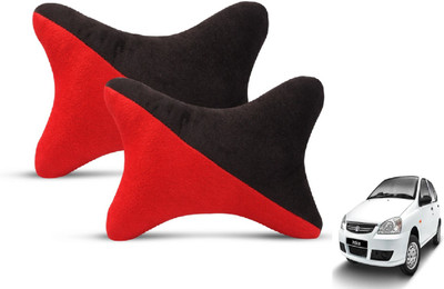 MOCKHE Black, Red Velvet Car Pillow Cushion for Tata(Rectangular, Pack of 2)