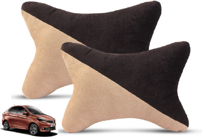 MOCKHE Black, Beige Velvet Car Pillow Cushion for Tata(Rectangular, Pack of 2)