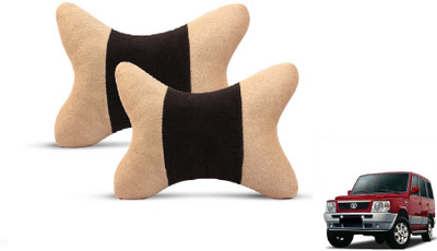 MOCKHE Black, Beige Velvet Car Pillow Cushion for Tata(Rectangular, Pack of 2)