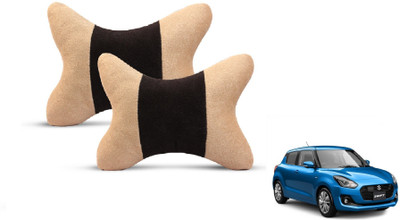 MOCKHE Black, Beige Velvet Car Pillow Cushion for Maruti Suzuki(Rectangular, Pack of 2)