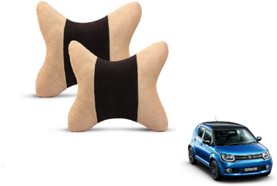 MOCKHE Black, Beige Velvet Car Pillow Cushion for Hyundai(Rectangular, Pack of 2)