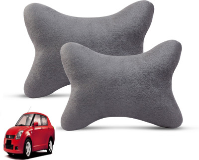 MOCKHE Grey Velvet Car Pillow Cushion for Maruti Suzuki(Rectangular, Pack of 2)