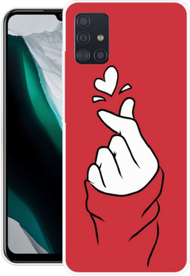 PRINTGARD Back Cover for Samsung Galaxy A51(Red, White, Grip Case, Silicon, Pack of: 1)