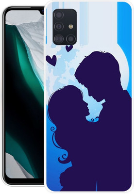 FITESTAR Back Cover for Samsung Galaxy A51(Blue, White, Grip Case, Silicon, Pack of: 1)