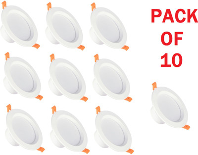 VEDRID (Pack of 10) 9 W Chandelier Ceiling Lamp(White)