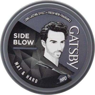 GATSBY Hair Styling Wax - Mat & Hard 75gm | For Side Blow Style | Mat Finish & Hard Hold | Re-Stylable & Easy to Wash Off | Made in Indonesia | Hair Wax(75 g)