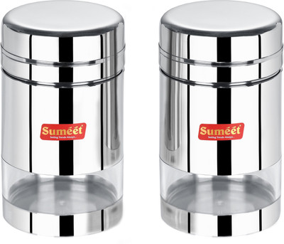 Sumeet Steel Utility Container  - 1000 ml(Pack of 2, Silver)