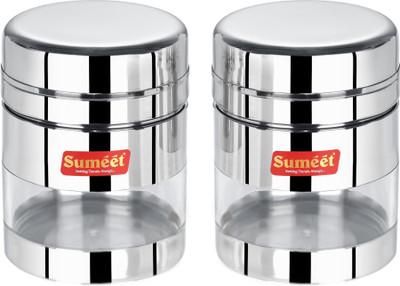 Sumeet Steel Utility Container  - 800 ml(Pack of 2, Silver)