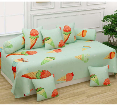 Decent Home Polycotton Abstract Diwan Set(Green)