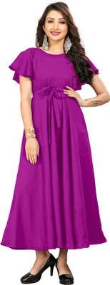 Aardiva Flared/A-line Gown(Purple)