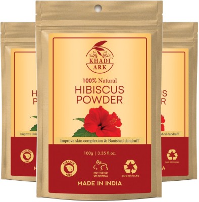 Khadi Ark Hibiscus Powder (Premium Quality) For Treating Hyperpigmentation, Anti Ageing & Ultra Fairness (Pack of 3, 100 GM Each)(300 g)