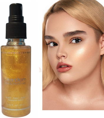 ADJD Face and Body Translucent Crystal Shimmer Highlighter For All Skin Type Highlighter(GOLD)