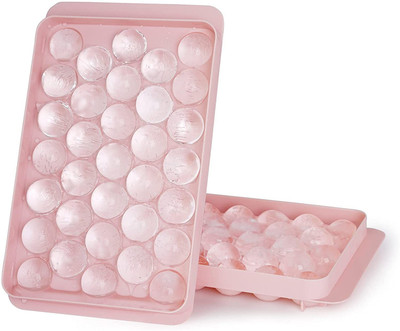AlexVyan Alexvyan Round Ice Cube Tray Ice Ball Maker Mold 1 in X 33PCS Ice Cocktail Pink Plastic Ice Ball Tray(Pack of1)