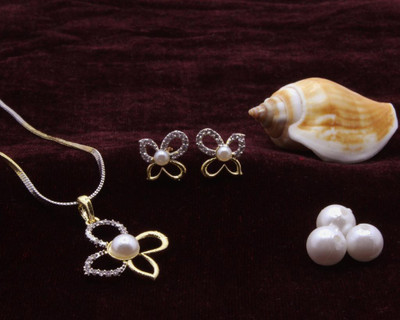 Vitthalesh Alloy Gold-plated Gold Jewellery Set(Pack of 1)