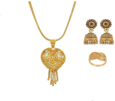 Weldecor Brass Gold-plated Gold Jewellery Set(Pack of 1)