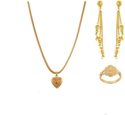 Weldecor Brass Gold-plated Gold Jewellery Set(Pack of 1)