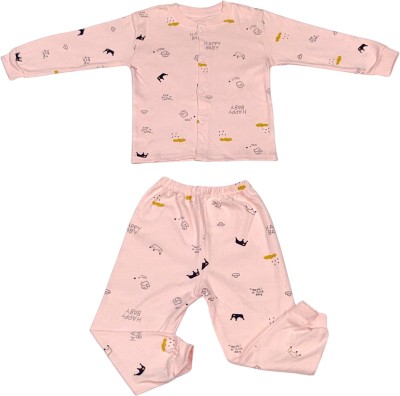 Little Surprise Box Baby Boys & Baby Girls Casual Top Pant(Pink)