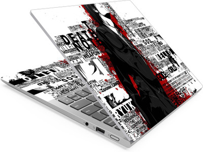 Techfit HD Printed Easy to Install Full Panel Laptop Skin/Sticker/Stretchable Vinyl/Cover for all Size Laptops upto 15.6 inch No Residue, Bubble Free - Death Note Typography Self Adhesive Vinyl Laptop Skin Compatible for 15.6 inch(Theme: NA)