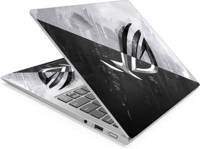 Techfit HD Printed Easy to Install Full Panel Laptop Skin/Sticker/Stretchable Vinyl/Cover for all Size Laptops upto 15.6 inch No Residue, Bubble Free - Gamers Black And White Self Adhesive Vinyl Laptop Skin Compatible for 15.6 inch(Theme: NA)